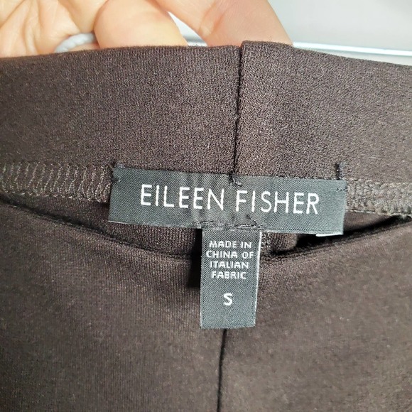 EILEEN FISHER Solid Brown Straight Leg Pull On Pants Sz Small S - Picture 6 of 9